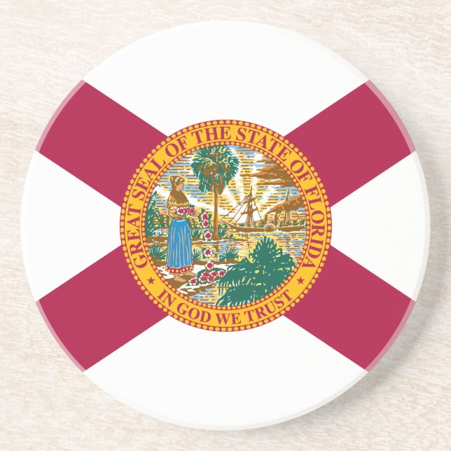 Dessous De Verre En Grès Drapeau de l'État de Floride (Devant)