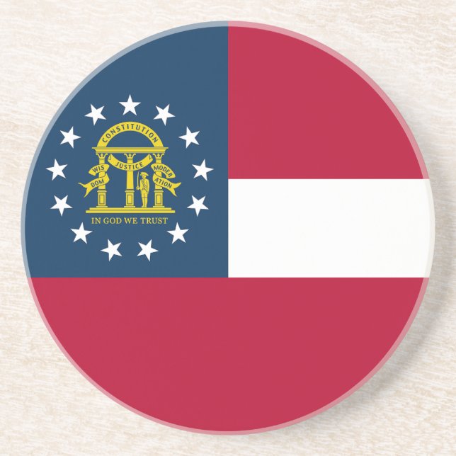 Dessous De Verre En Grès Drapeau de l'État de Géorgie (Devant)