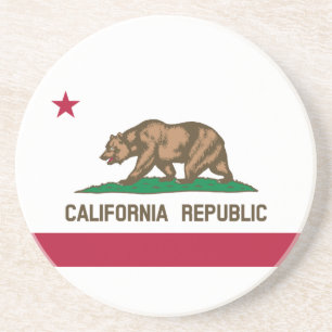 Dessous De Verre En Grès Drapeau de l'État de la République de Californie