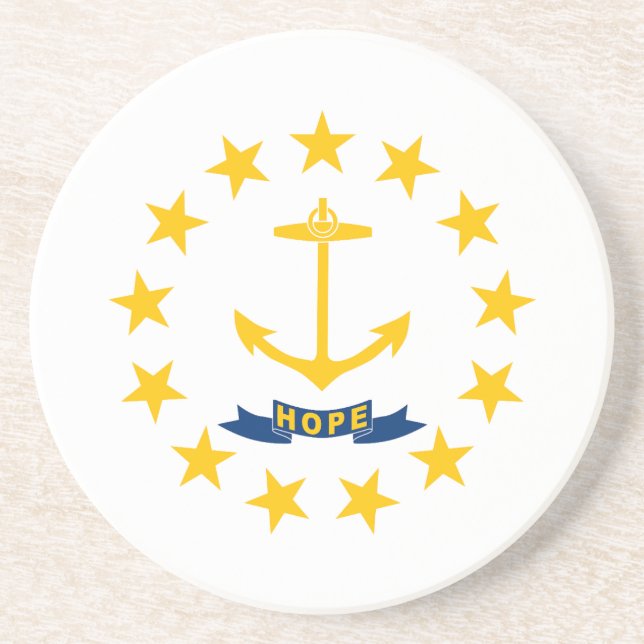 Dessous De Verre En Grès Drapeau de l'État de Rhode Island (Devant)