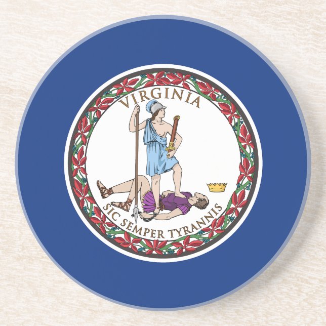 Dessous De Verre En Grès Drapeau de l'État de Virginie (Devant)