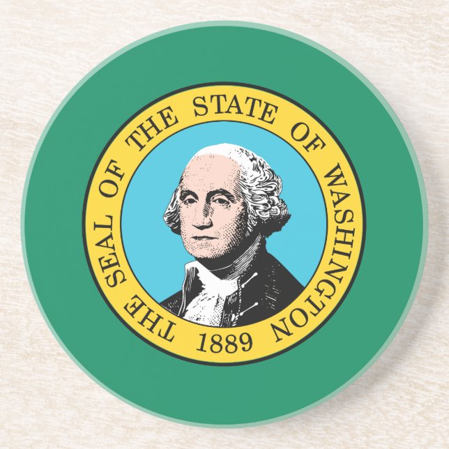 Dessous De Verre En Grès Drapeau de l'État de Washington (Devant)
