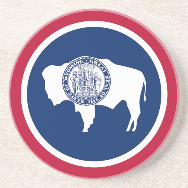 Dessous De Verre En Grès Drapeau de l'État du Wyoming (Devant)