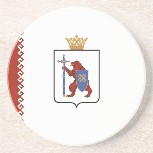 Dessous De Verre En Grès Drapeau de Mari El (Devant)