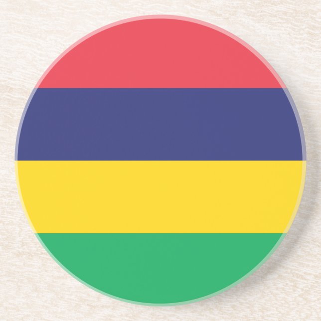 Dessous De Verre En Grès Drapeau de Maurice (Devant)