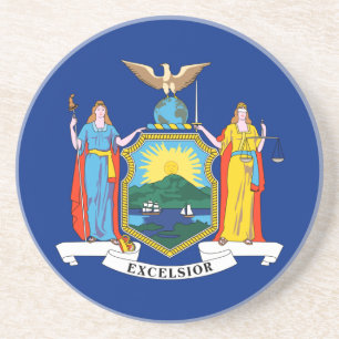 Dessous De Verre En Grès Drapeau de New York, L'Empire State, Colonies amér