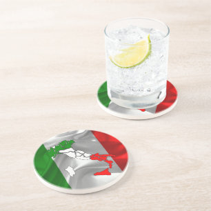 Dessous De Verre En Grès Drapeau de ondulation italien
