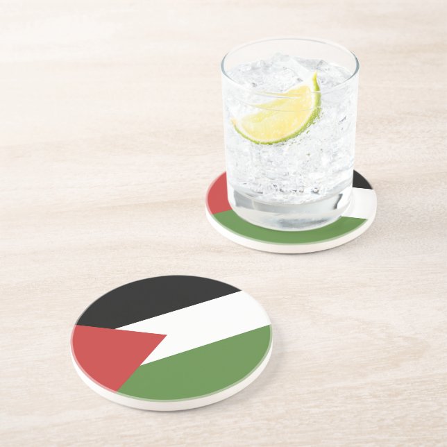 Dessous De Verre En Grès Drapeau de Palestine (Côté)