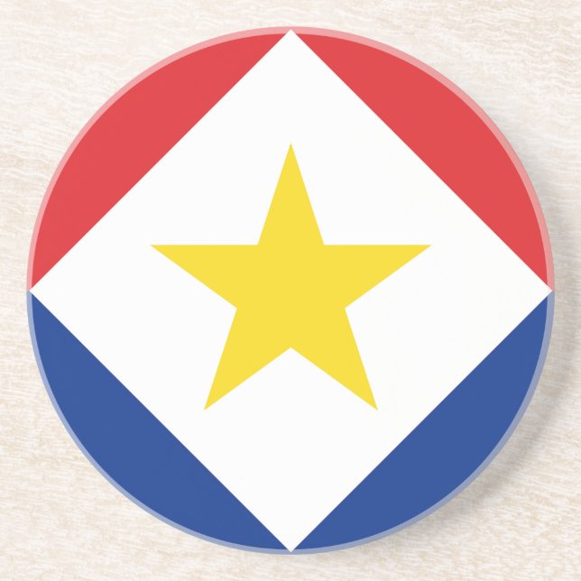 Dessous De Verre En Grès Drapeau de Saba (Devant)