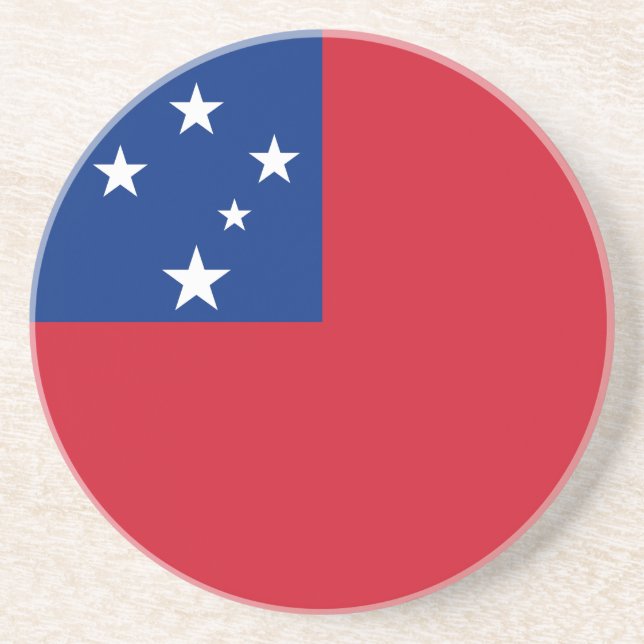 Dessous De Verre En Grès Drapeau de Samoa (Devant)