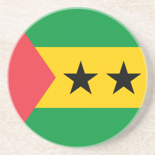 Dessous De Verre En Grès Drapeau de Sao Tomé-et-Principe