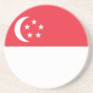 Dessous De Verre En Grès Drapeau de Singapour