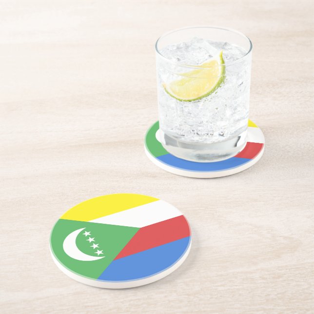 Dessous De Verre En Grès Drapeau des Comores (Côté)