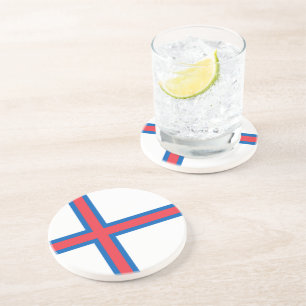 Dessous De Verre En Grès Drapeau des îles Féroé