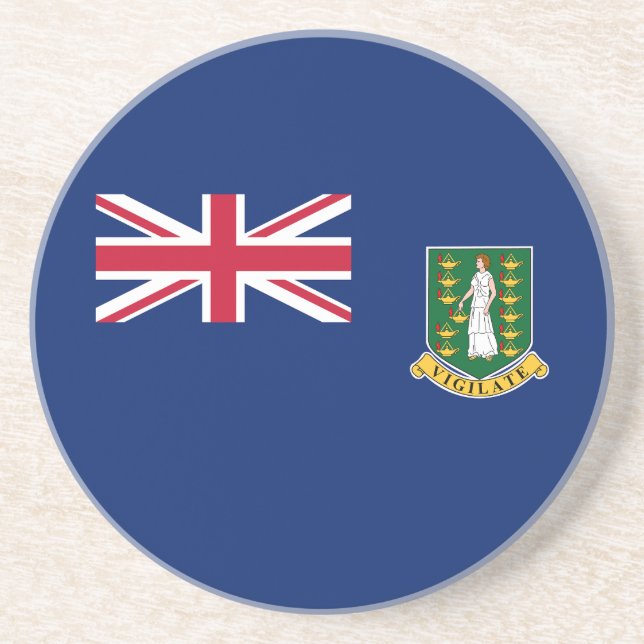 Dessous De Verre En Grès Drapeau des îles Vierges britanniques (Devant)