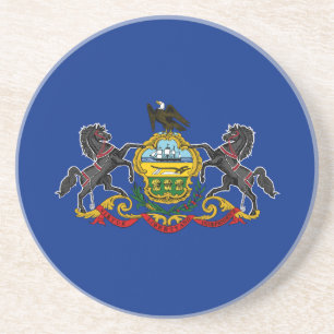 Dessous De Verre En Grès Drapeau d'État de Pennsylvanie