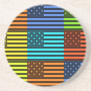 Dessous De Verre En Grès Drapeau drôle USA