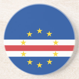 Dessous De Verre En Grès Drapeau du Cap-Vert