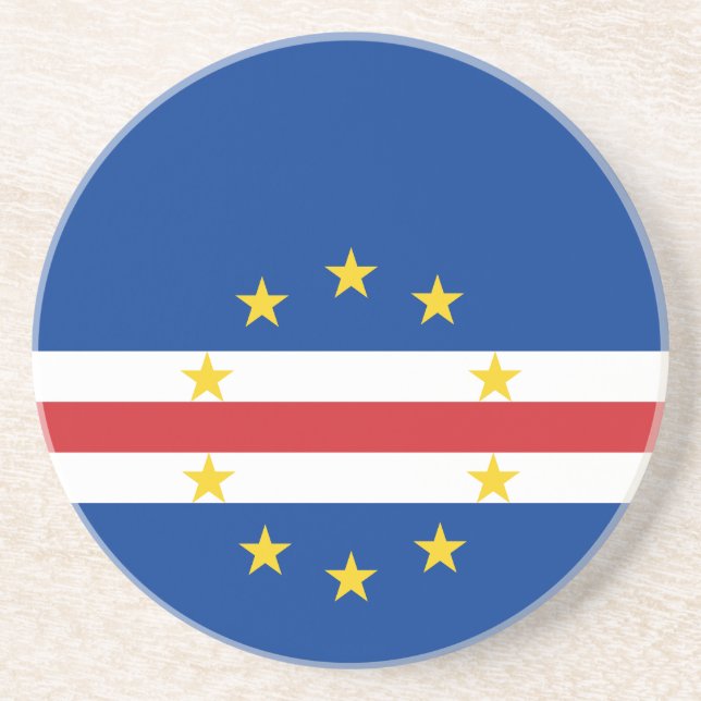 Dessous De Verre En Grès Drapeau du Cap-Vert (Devant)