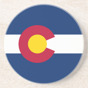 Dessous De Verre En Grès Drapeau du Colorado