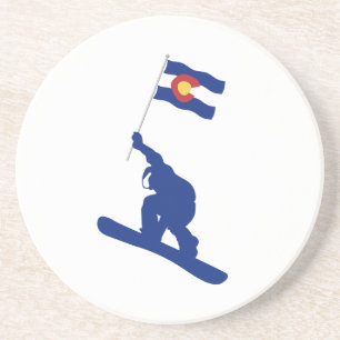 Dessous De Verre En Grès Drapeau du Colorado
