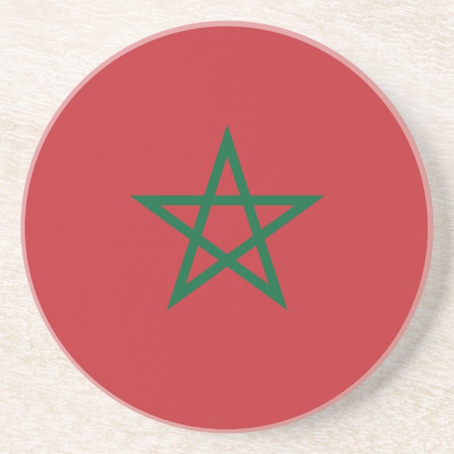 Dessous De Verre En Grès Drapeau du Maroc (Devant)