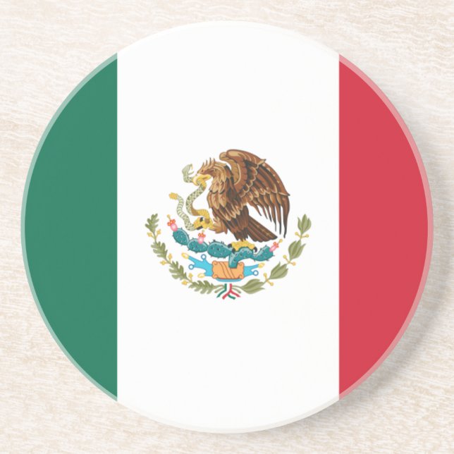 Dessous De Verre En Grès Drapeau du Mexique (Devant)