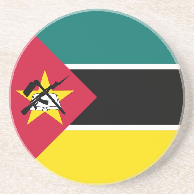 Dessous De Verre En Grès Drapeau du Mozambique (Devant)