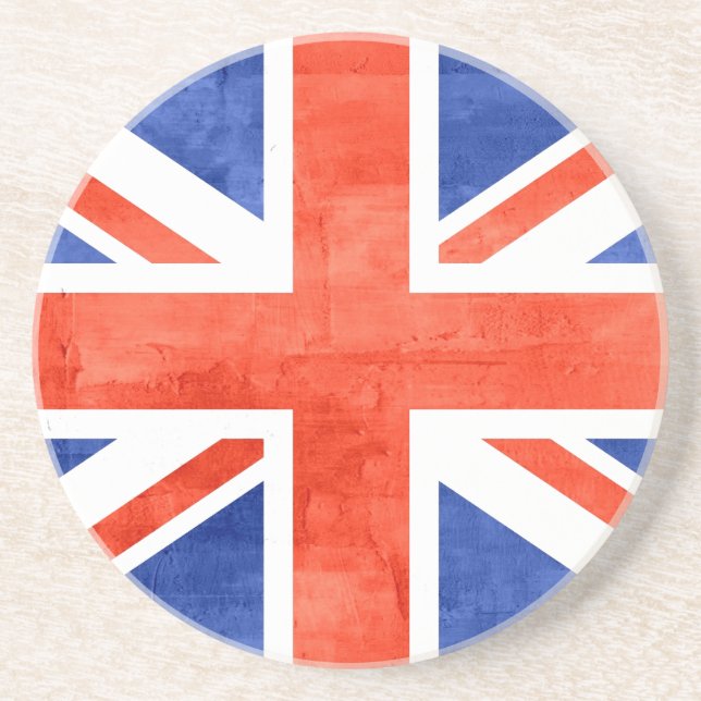 Dessous De Verre En Grès Drapeau du Royaume-Uni Grunge (Devant)
