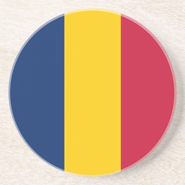 Dessous De Verre En Grès Drapeau du Tchad (Devant)
