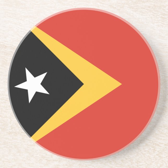 Dessous De Verre En Grès Drapeau du Timor oriental (Devant)