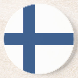 Dessous De Verre En Grès Drapeau Finlande