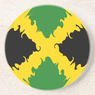 Dessous De Verre En Grès Drapeau Gnarly de la Jamaïque