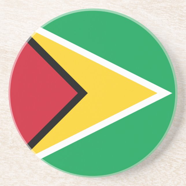 Dessous De Verre En Grès Drapeau Guyana (Devant)