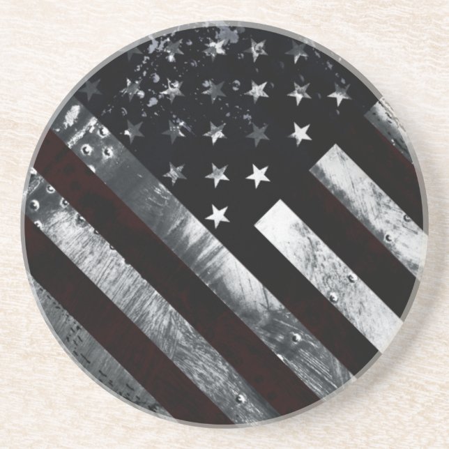 Dessous De Verre En Grès Drapeau industriel américain patriotique (Devant)