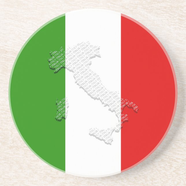 Dessous De Verre En Grès Drapeau italien (Devant)