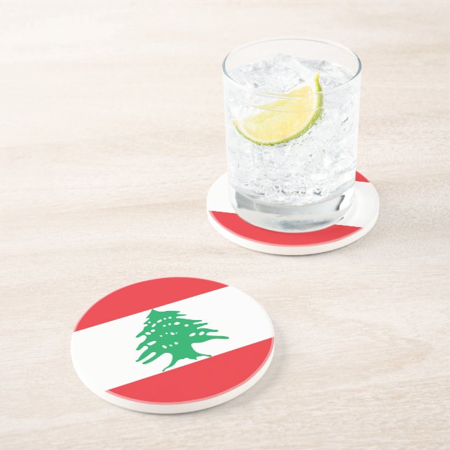Dessous De Verre En Grès Drapeau libanais (Côté)