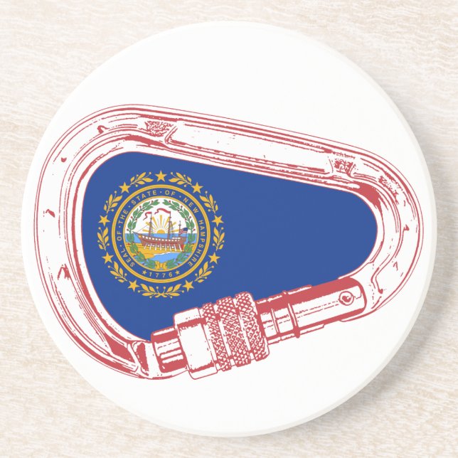 Dessous De Verre En Grès Drapeau New Hampshire Escalade carabiner (Devant)