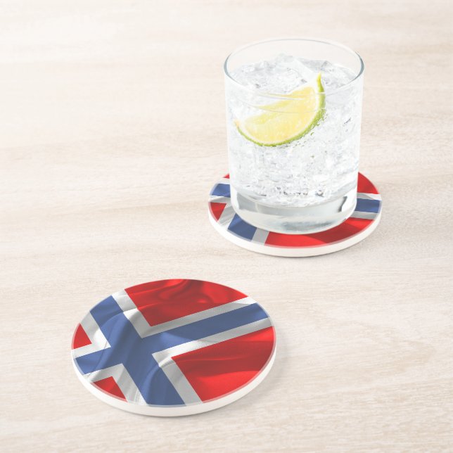 Dessous De Verre En Grès Drapeau norvégien (Côté)