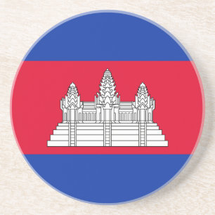 Dessous De Verre En Grès Drapeau patriotique cambodgien