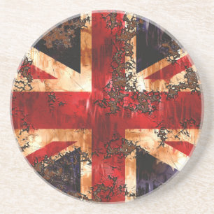 Dessous De Verre En Grès Drapeau patriotique rouillé du Royaume-Uni