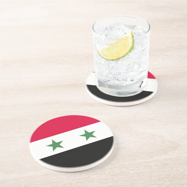 Dessous De Verre En Grès Drapeau syrien (Côté)