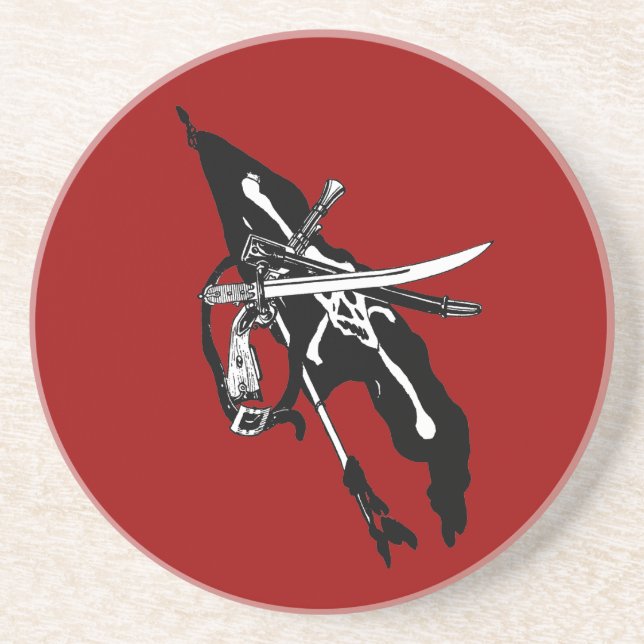 Dessous De Verre En Grès Drapeau vintage de Pirates, os croisés du crâne Jo (Devant)