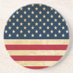 Dessous De Verre En Grès Drapeau vintage patriotique américain