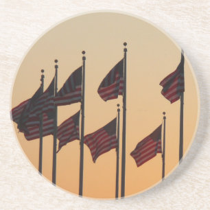 Dessous De Verre En Grès Drapeaux au coucher du soleil American Patriotic U