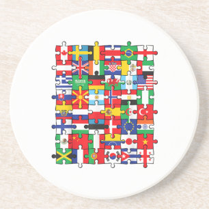 Dessous De Verre En Grès Drapeaux des pays du pavillon international