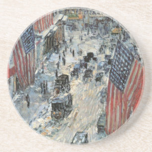 Dessous De Verre En Grès Drapeaux sur la 57e Rue par Frederick Childe Hassa