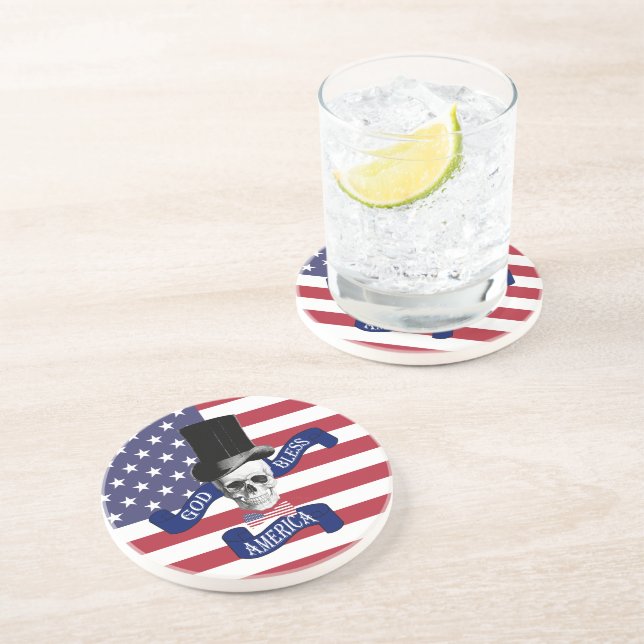Dessous De Verre En Grès Drôle patriotique américain (Côté)