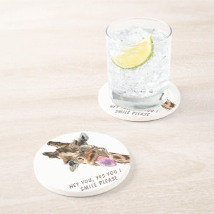 Dessous De Verre En Grès Drôle Tongue Giraffe Sortie et lavabo Jouant - Sou