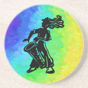 Dessous De Verre En Grès Drum New York Boogie Nights Rainbow